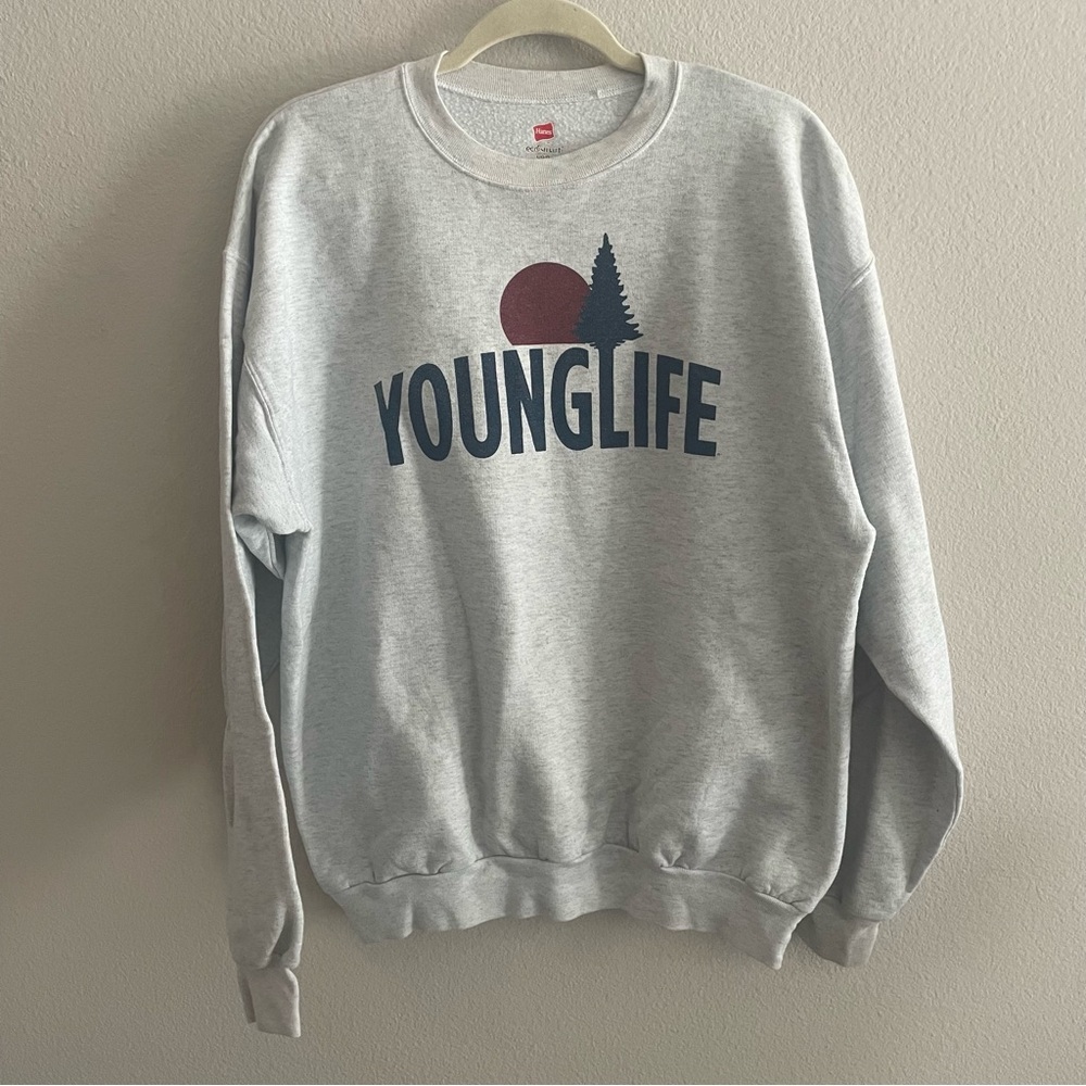 Hanes Gray Crewneck Sweater with Graphic